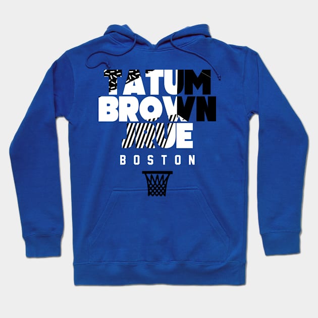 Boston Basketball Star Player Trio Retro Hoodie by funandgames